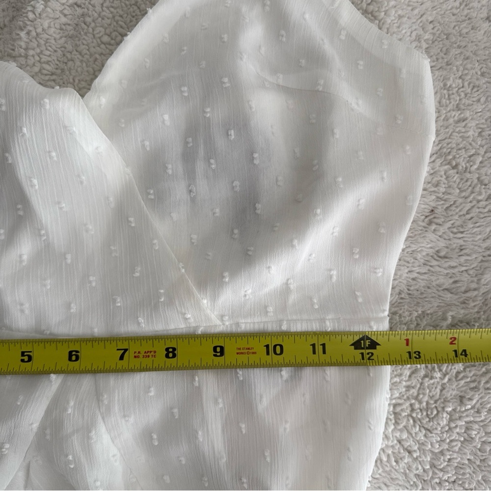 Hello Molly Ice Cold Mini Dress Size 4 AU 8 White Swiss Dot Belted Ruffles - Picture 11 of 12